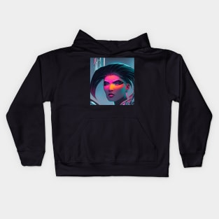 Cyberpunk Hotties (27) - Beautiful Sci fi Women Kids Hoodie